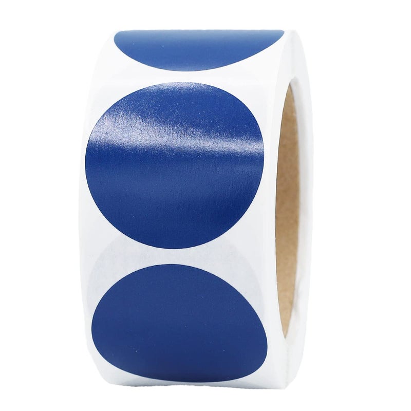 InStockLabels.com Navy Blue Color Coding Labels â€“ 2 Inch Round Circle Dots, 500 Total Adhesive Stickers on a Roll for Inventory, Organization, and Retail â€“ Made in The USA - Image 1